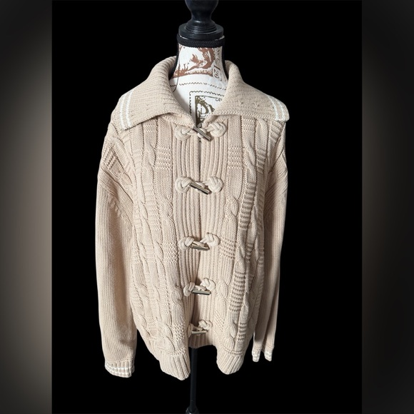 Talbots Sweaters - Talbots Tan Cable Knit Cardigan